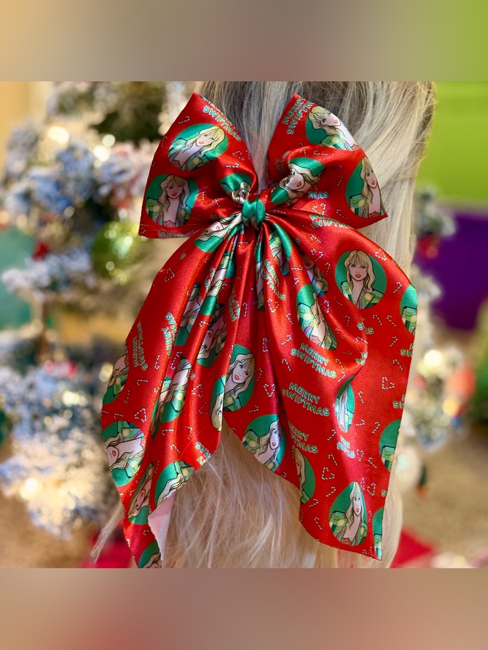 Festive Taylor Swift Holiday Hair Bow Merry Swiftmas Swiftie Gift Idea Outfit